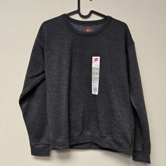 Hanes EcoSmart Sweatshirt Charcoal Heather L - Picture 6 of 6